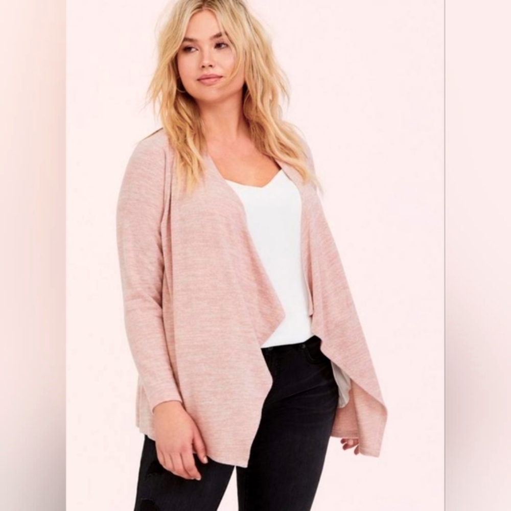 Pink Cardigan Drape Front Torrid Size 1
